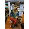 Image 2 : 2 WOOD CARVED GOLF FIGURES - GOLFER AND CADDIE