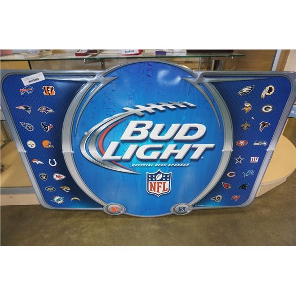 45 inch by 20 Bud Light official NFL metal sign