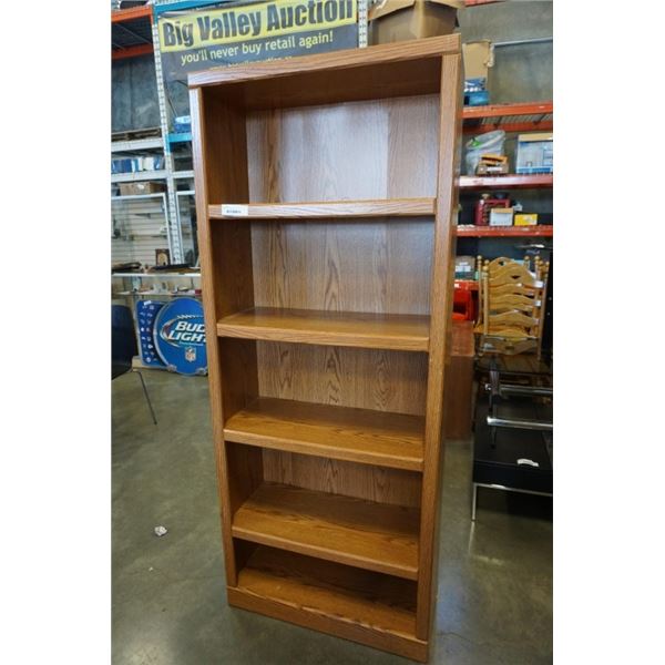 OAK 6 FOOT BOOKSHELF