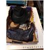 Image 2 : TRAY FO LEATHER COWBOY BOOTS, BELT BUCKLE AND BELT, WALLET, HAT