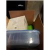Image 2 : Box of tupperware and kitchen items
