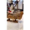 Image 8 : WOOD SHIP, CLOCK CASE, AND GOLF TROPHY