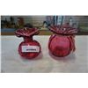 Image 1 : 2 rose blown art glass pieces
