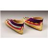 Image 2 : A PAIR OF DELAWARE BEADED HIDE MOCCASINS c. 19
