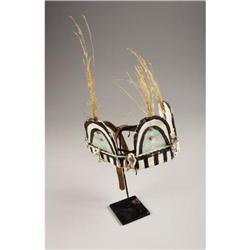 A HOPI PAINTED CLOTH HEADDRESS c. 19