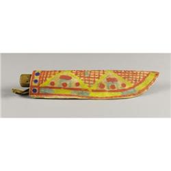 A SIOUX PAINTED PARFLECHE KNIFE SHEATH c. 19