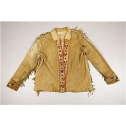 AN ATHABASKAN BEADED HIDE JACKET c. 19