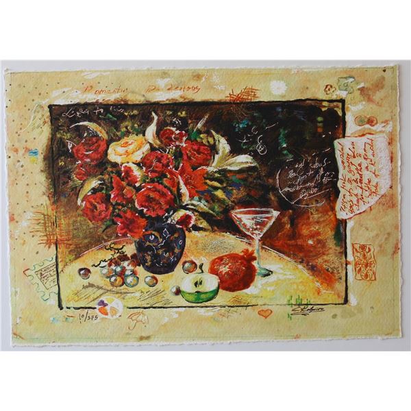 Sergey Kovrigo- Original Serigraph on Paper "Wine and Roses"