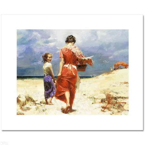  Summer Retreat  Limited Edition Artist-Embellished Giclee on Canvas by Pino (1939-2010). AP Numbere