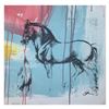 Image 1 : Gail Rodgers, "Leonardo's Horse" Hand Signed Original Hand Pulled Silkscreen Mixed Media on Canvas w