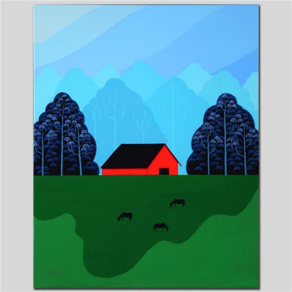 "New England Barn" Limited Edition Giclee on Canvas by Larissa Holt, Numbered and Signed. This piece