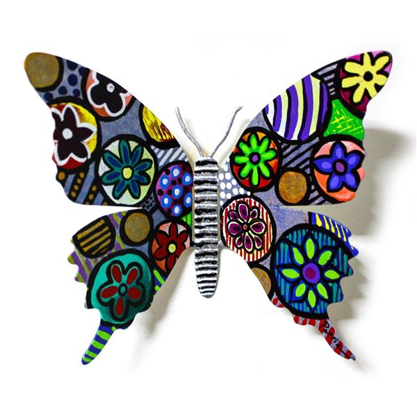 Patricia Govezensky- Original Painting on Cutout Steel "Butterfly CXXII"