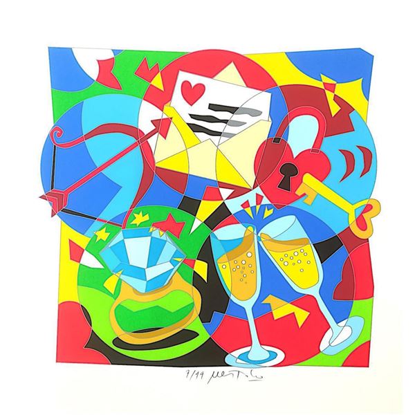 Ugo Nespolo "LE ORE SERENE" Original Serigraph