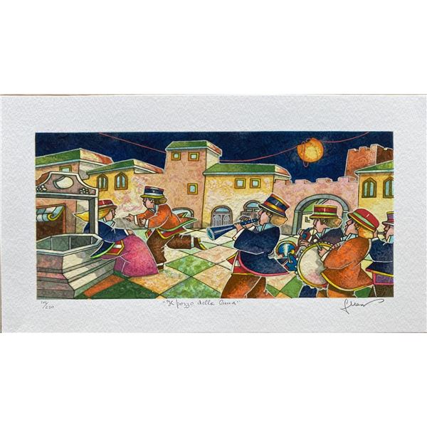 Francesco Nesi- Original Serigraph on Paper "IL POZZO DELLA LUNA"