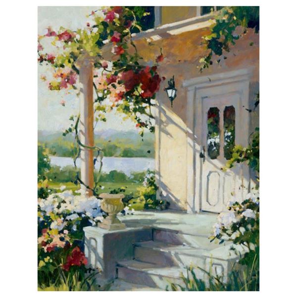 Marilyn Simandle, "Summer Villa" Limited Edition on Canvas, Numbered and Hand Signed with Letter of 