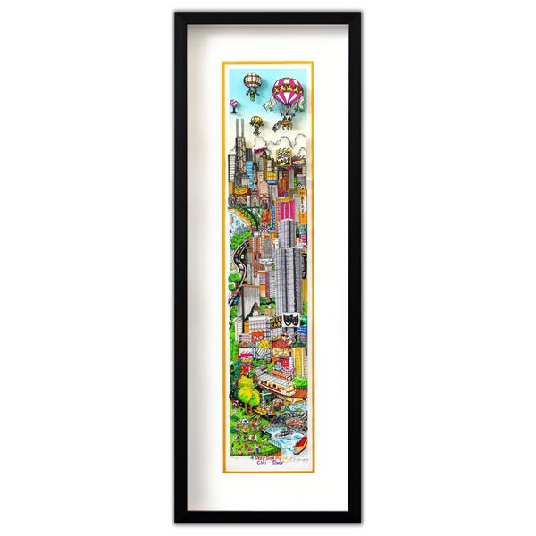 Charles Fazzino- 3D Construction Silkscreen Serigraph "A DEEP DISH PIE…IN CHI-TOWN"