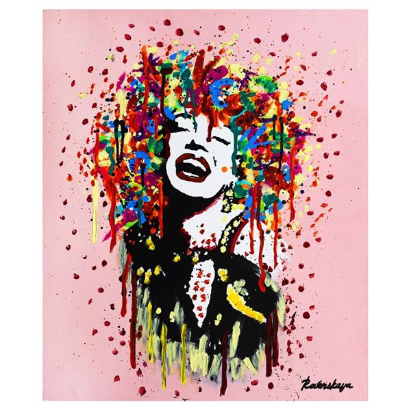 Nastya Rovenskaya- Mixed Media "Marilyn Monroe is Happy"