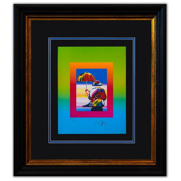 Peter Max- Original Lithograph "Umbrella Man on Blends"