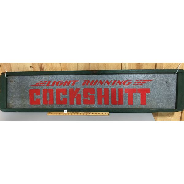 COCKSHUTT TIN SIGN WITH WOOD FRAME