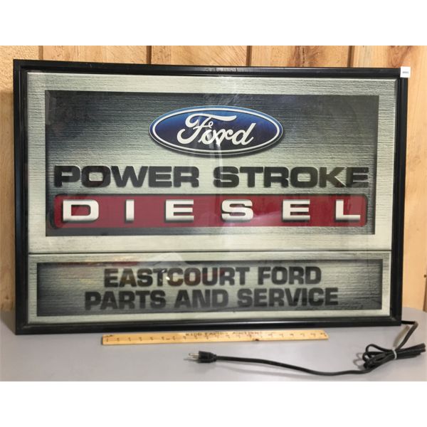 FORD POWER STROKE DIESEL LIGHT UP PARTS & SERVICE DEPARTMENT SIGN