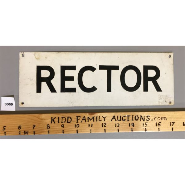 RECTOR TIN SIGN