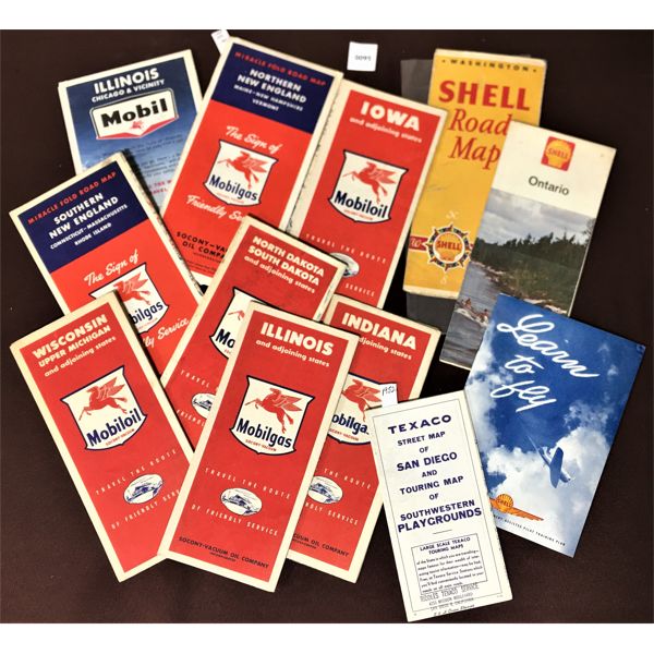 LOT OF 12 MOBIL & SHELL ROAD MAPS