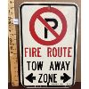 Image 1 : NO PARKING FIRE ROUTE METAL SIGN