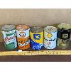 Image 1 : LOT OF 5 - 1 QT OIL TINS - CASTROL, GULF, SHELL, JD