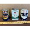 Image 1 : LOT OF 3 - TEXACO 1 QT TINS - SOME CONTENTS