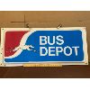 Image 2 : GREYHOUND BUS DEPOT ACRYLIC SIGN - DOUBLE SIGNED HANGING - 23" X 49"