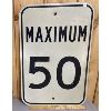 Image 1 : VINTAGE ROAD SIGN - MAXIMUM 50 