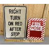 Image 1 : LOT OF 2 - ALUM SIGNS - FIRE HOSE & ROAD SIGN