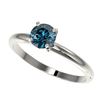 Image 1 : 0.77 ctw Certified Intense Blue Diamond Engagment Ring 10k White Gold - REF-67M5G