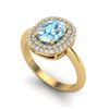 Image 2 : 2.50 ctw Sky Blue Topaz With Micro VS/SI Diamond Ring 14k Yellow Gold - REF-52Y8X