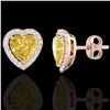 Image 2 : 2 ctw Citrine & Micro Pave VS/SI Diamond EARRRING Heart 14k Rose Gold - REF-38R2K