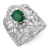 Image 1 : 2.15 ctw Emerald & Diamond Ring 14k White Gold - REF-80R2K