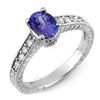 Image 1 : 1.25 ctw Tanzanite & Diamond Ring 14k White Gold - REF-53R5K