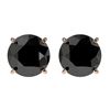 Image 1 : 2 ctw Fancy Black Diamond Solitaire Stud Earrings 10k Rose Gold - REF-35X6A