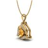Image 2 : 0.40 ctw Citrine & Micro Pave VS/SI Diamond Necklace 18k Yellow Gold - REF-22X5A