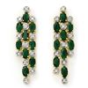 Image 1 : 4.03 ctw Emerald & Diamond Earrings 14k Yellow Gold - REF-109X3A