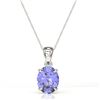 Image 2 : 3.50 ctw Tanzanite Designer Necklace 18k White Gold - REF-43H2R