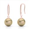 Image 2 : 0.18 ctw Micro Pave VS/SI Diamond with Pearl Earrings 14k Rose Gold - REF-23Y2X