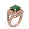 Image 2 : 6.47 ctw Certified Emerald & Diamond Victorian Ring 14K Rose Gold - REF-178A2N