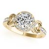 Image 2 : 0.8 ctw Certified VS/SI Diamond Halo Ring 18k Yellow Gold - REF-94Y2X