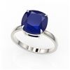 Image 2 : 6 ctw Cushion Cut Sapphire Designer Engagment RNG 18k White Gold - REF-38N2F