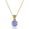 Image 2 : 2 ctw Tanzanite Designer Solitaire Necklace 18k Yellow Gold - REF-32G8W