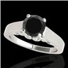 Image 1 : 1 ctw Certified VS Black Diamond Solitaire Ring 10k White Gold - REF-33W4H