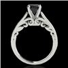 Image 2 : 1 ctw Certified VS Black Diamond Solitaire Ring 10k White Gold - REF-33W4H