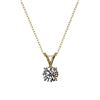 Image 3 : 0.53 ctw Certified Quality Diamond Solitaire Necklace 10k Yellow Gold - REF-40X8A