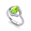 Image 2 : 1.75 ctw Peridot & Micro Pave VS/SI Diamond Certified Ring 10k White Gold - REF-32Y8X